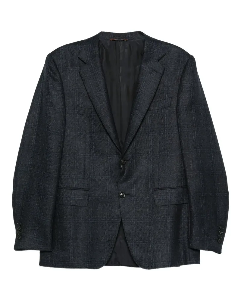 Canali Karierter Blazer mit zwei Knöpfen - Blau Blau