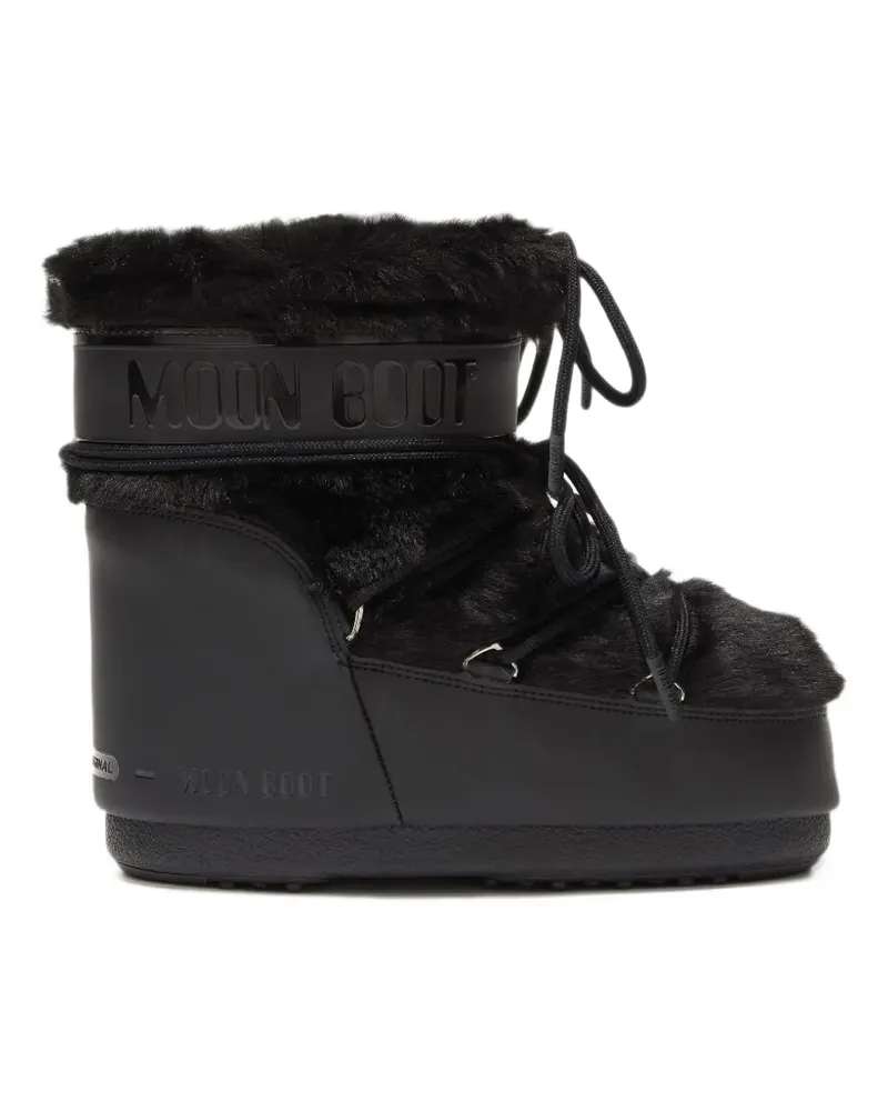 Moon Boot Icon Low black faux-fur boots - Schwarz Schwarz