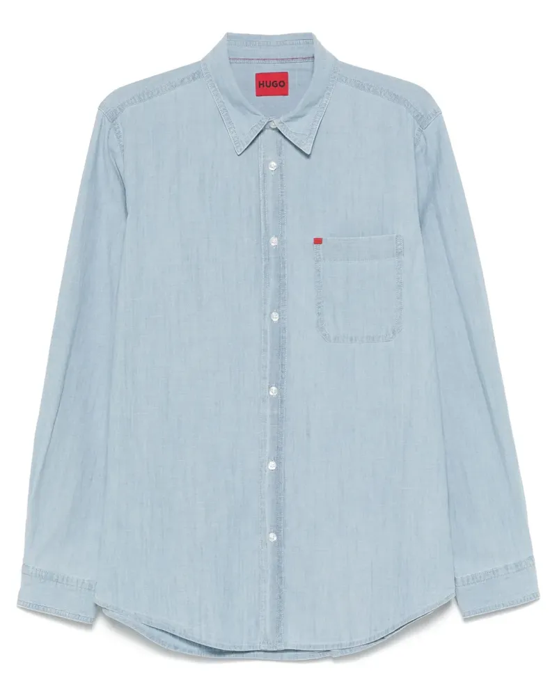 HUGO BOSS Hemd aus Chambray - Blau Blau