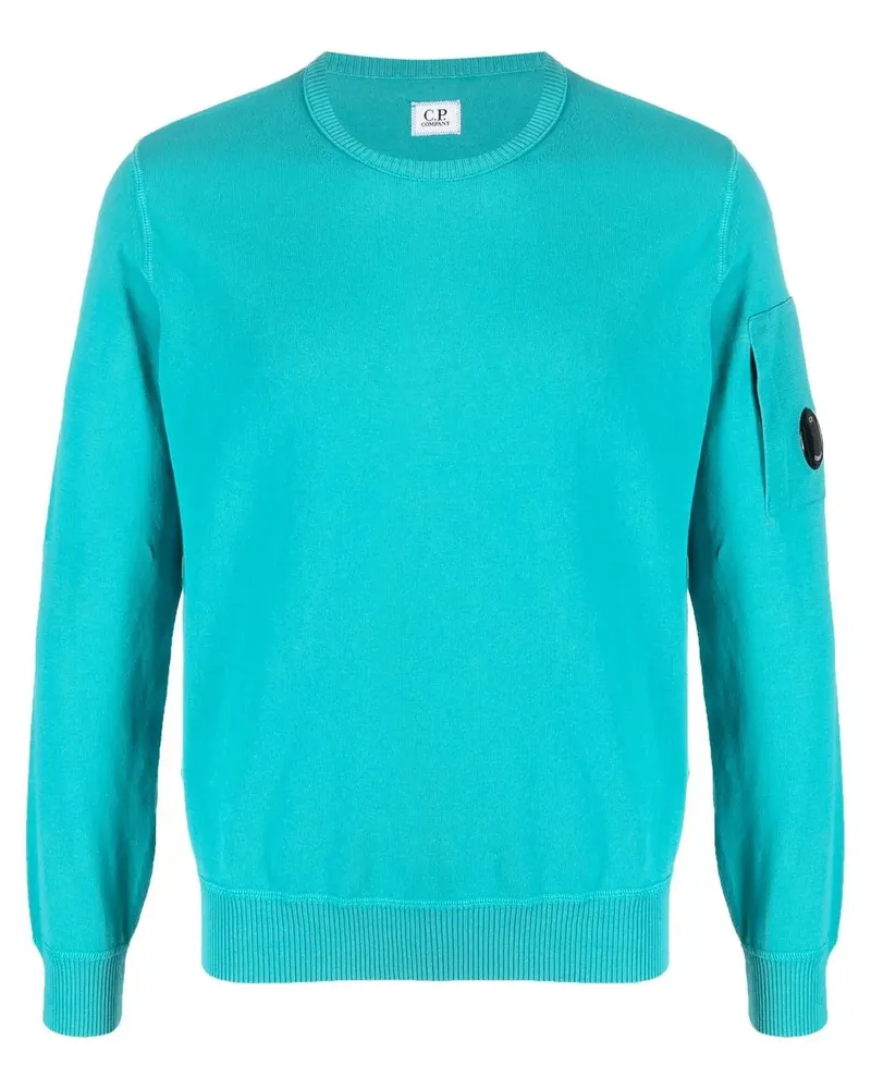 C.P. Company Sweatshirt mit Logo-Patch - Blau Blau