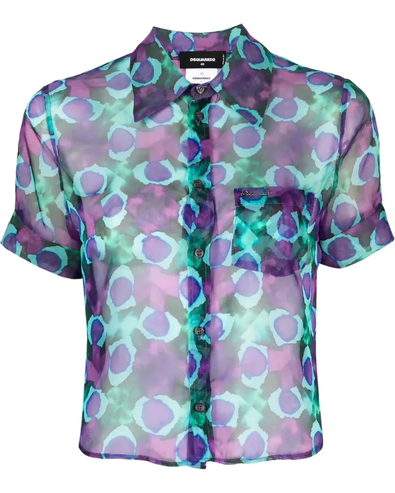 Dsquared2 Hemd mit abstraktem Print - Violett Violett