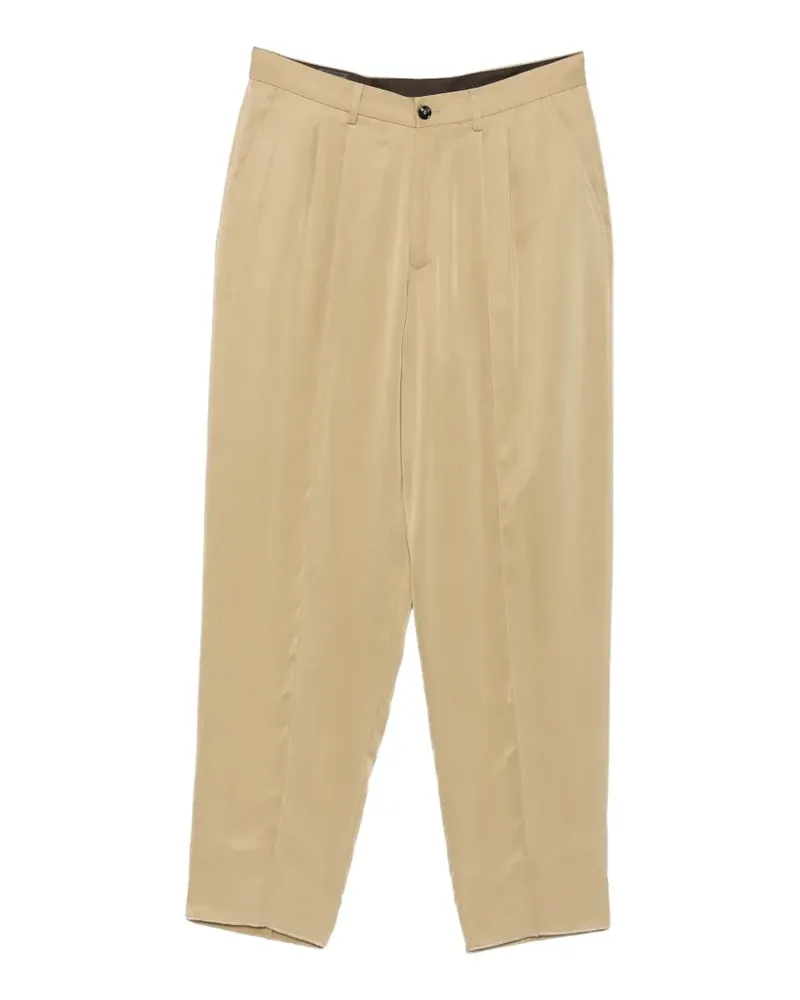 Giorgio Armani pleated straight-leg trousers - Nude Nude