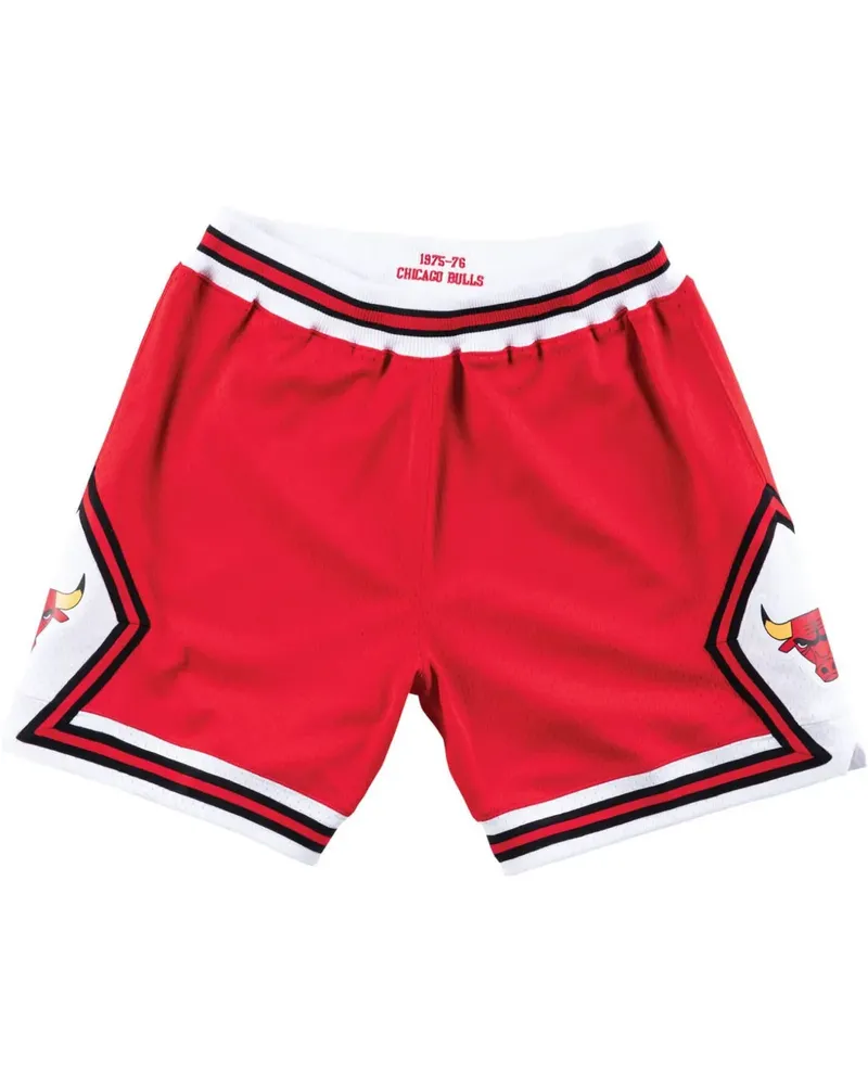Mitchell & Ness 1975/76 Chicago Bulls Authentic Road Basketball-Shorts - Rot Rot