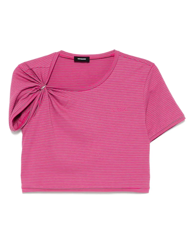 WE 11 DONE Gerafftes T-Shirt - Rosa Rosa