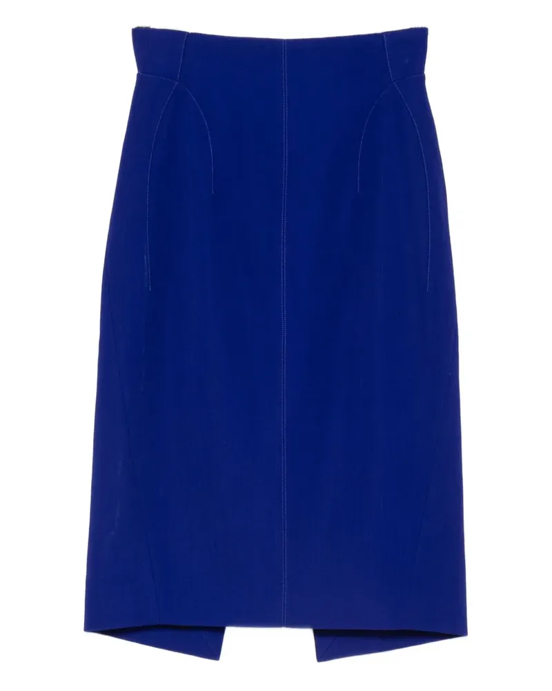 Thierry Mugler Hoch sitzender Bleistiftrock - Blau Blau