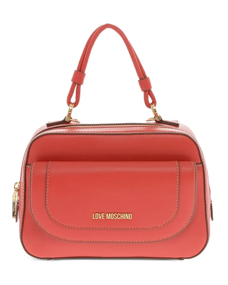 Moschino Handtasche mit Logo-Schild - Rot Rot