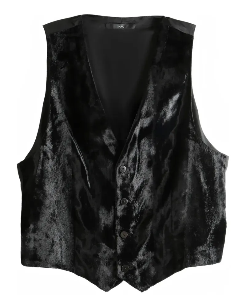 Sapio Cavallino Weste in Samtoptik - Schwarz Schwarz