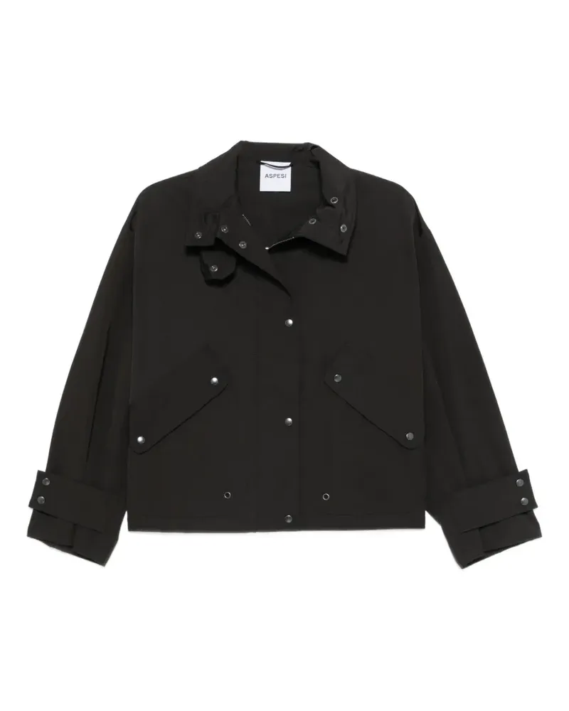 ASPESI Millepiedi Jacke mit Druckknöpfen - Schwarz Schwarz