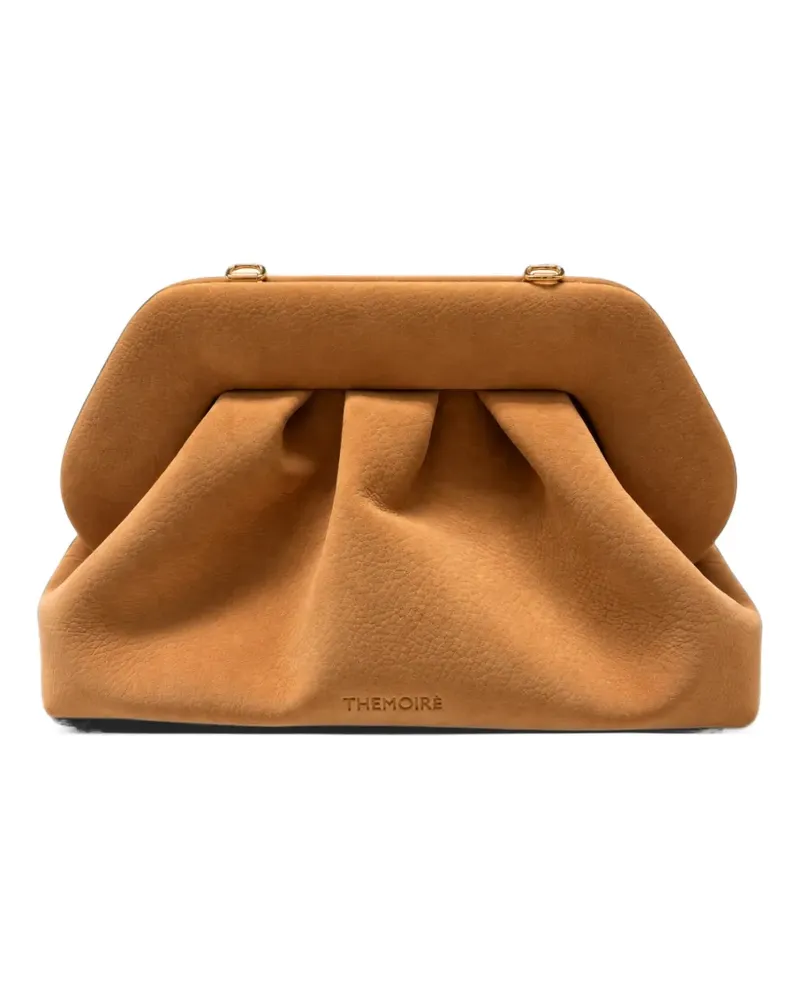 THEMOIRÈ medium Bios pleated clutch bag - Nude Nude