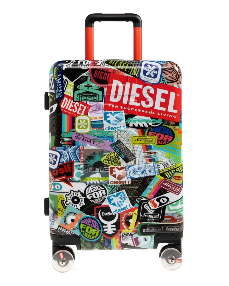 Diesel small sticker-print trolley - Schwarz Schwarz