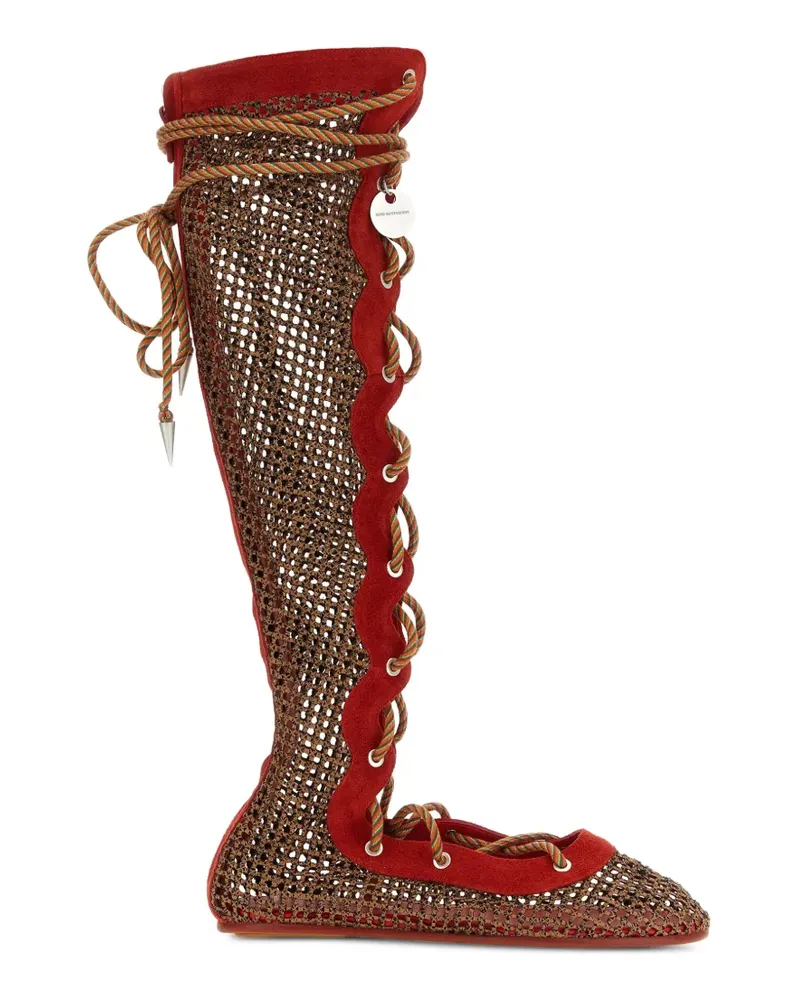 KIKO KOSTADINOV reticella mesh suede boots - Braun Braun