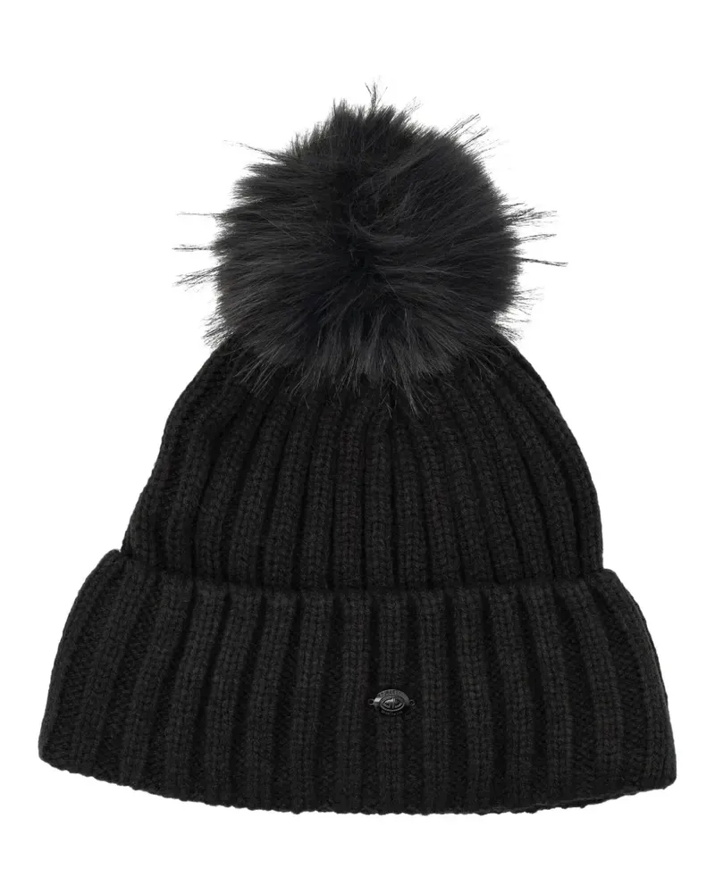 GOLDBERGH pompom ribbed beanie - Schwarz Schwarz