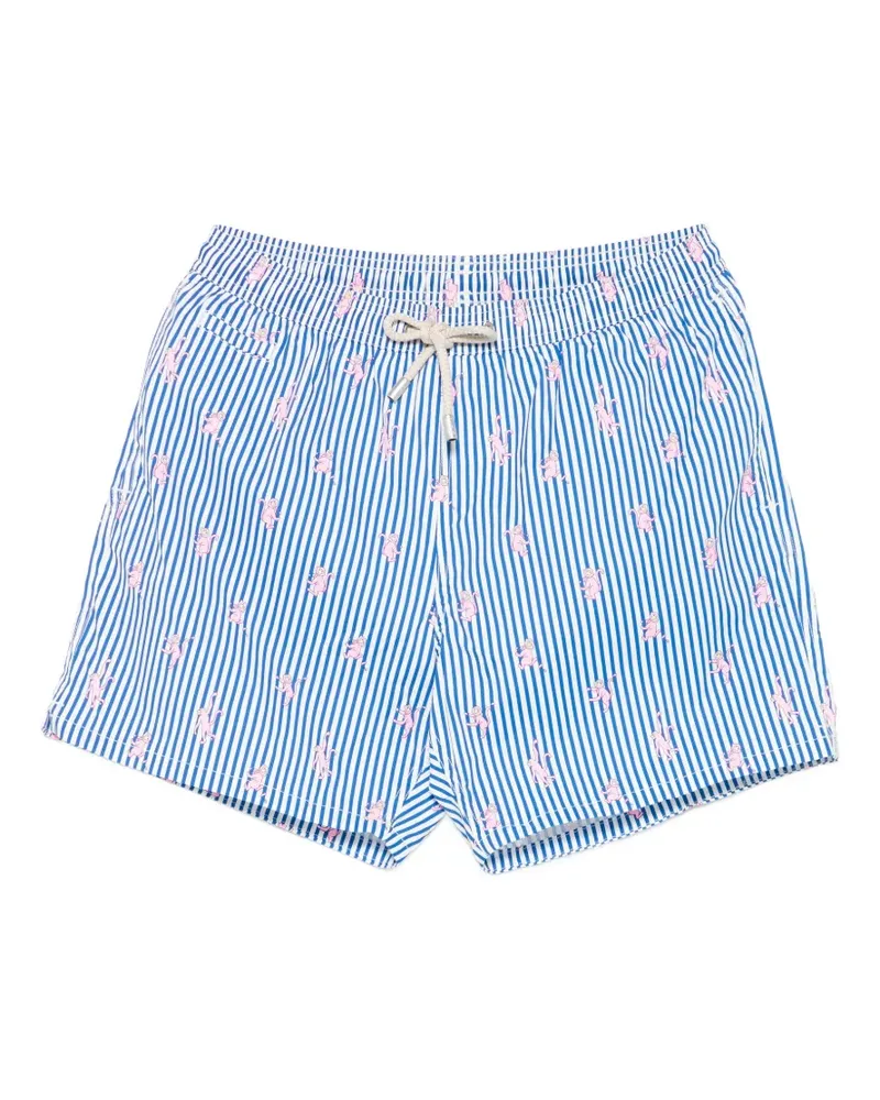 MC2 Saint Barth Lighting Micro Stretch striped swim shorts - Blau Blau