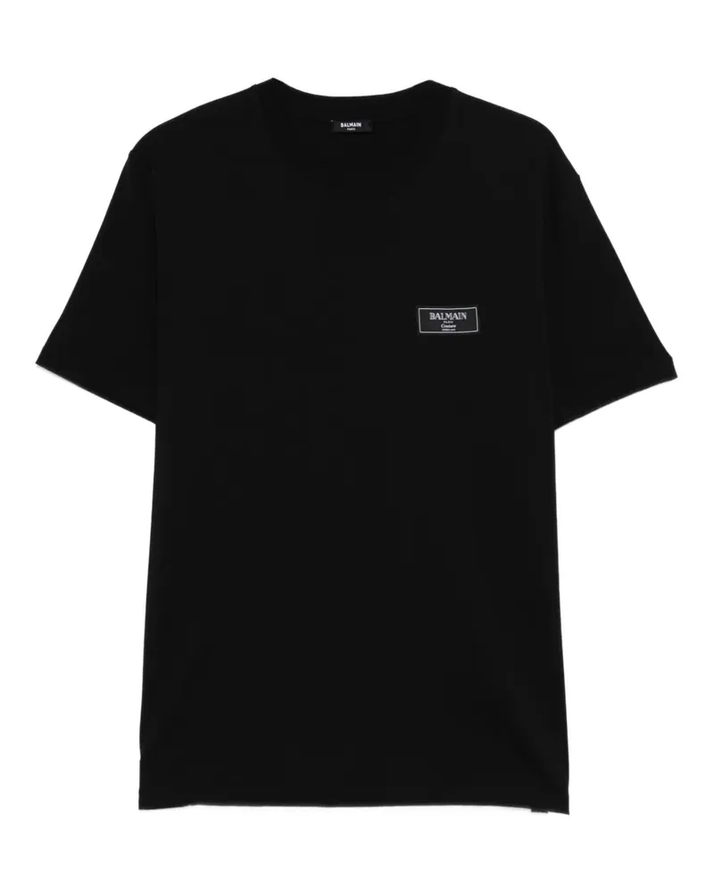 Balmain T-Shirt mit Logo - Schwarz Schwarz