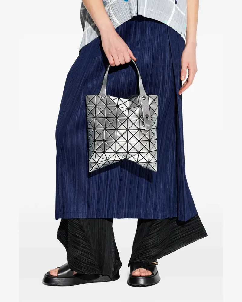 Issey Miyake Platinum geometric tote bag - Silber Silber