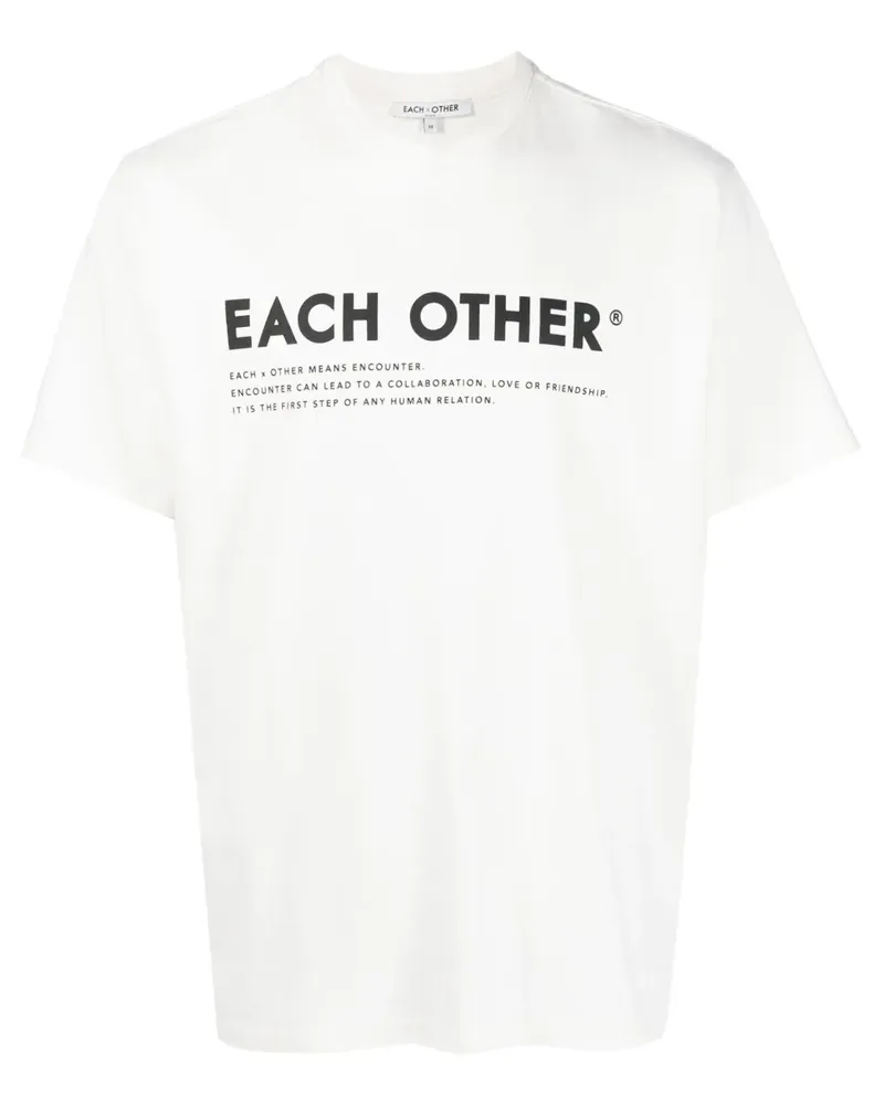 EACH OTHER T-Shirt mit Logo-Print - Nude Nude