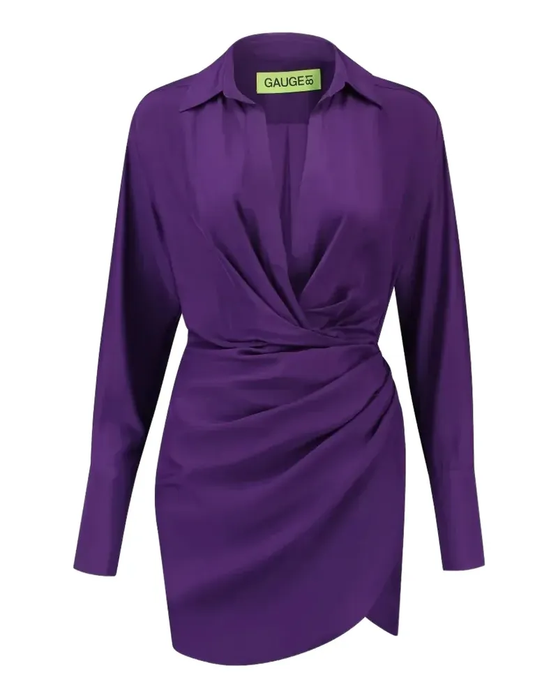 GAUGE81 Minihemdkleid mit V-Ausschnitt - Violett Violett