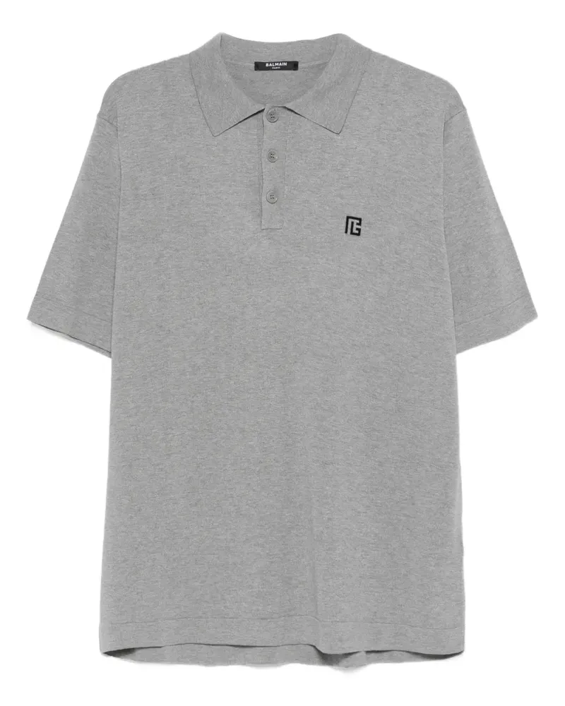 Balmain embroidered polo shirt - Grau Grau
