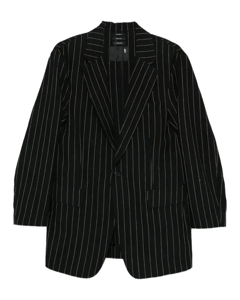 R13 buttoned pinstripe blazer - Schwarz Schwarz