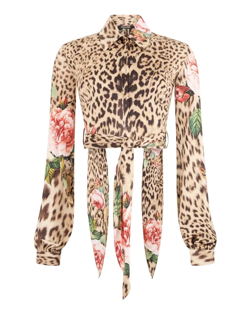 Roberto Cavalli Hemd mit Leopardenprint - Nude Nude