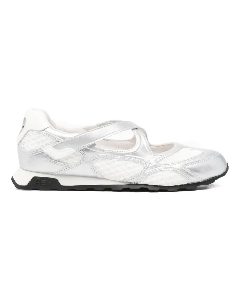 ash mesh-panelled crossover-strap sneakers - Silber Silber