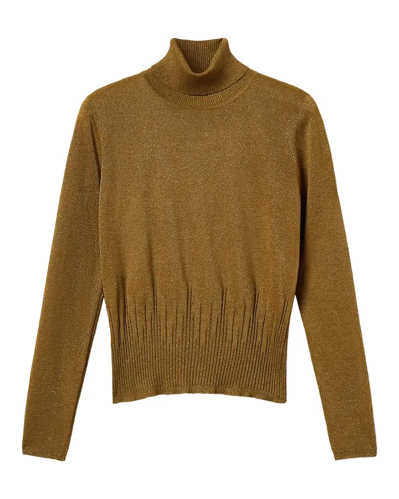 Twin-Set turtleneck jumper with lurex - Gold Gold