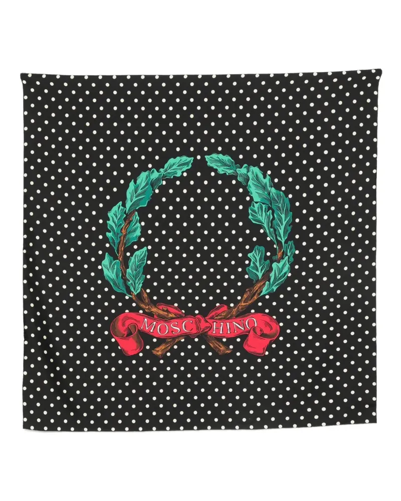 Moschino Schal mit Polka Dots - Schwarz Schwarz