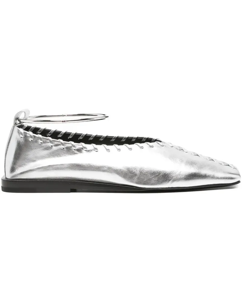 Jil Sander Ballerinas mit Knöchelarmband - SKY GREY/SILVER Sky