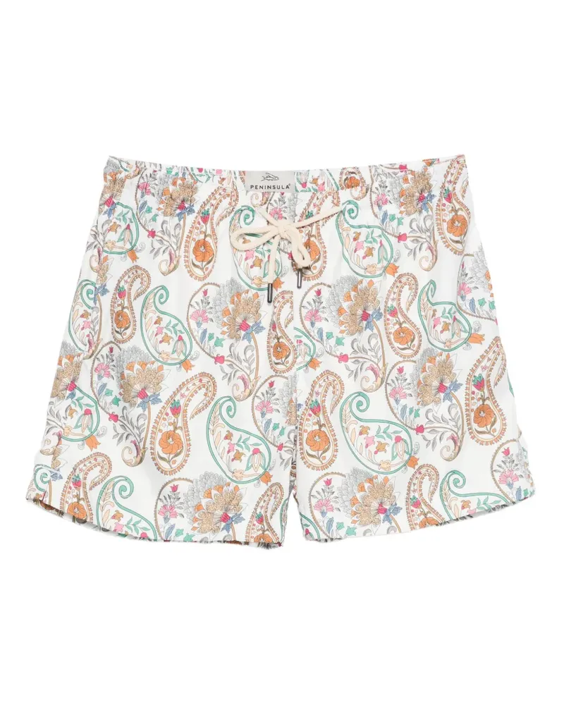 PENINSULA Casablanca Badeshorts mit Paisley-Print - Weiß Weiß