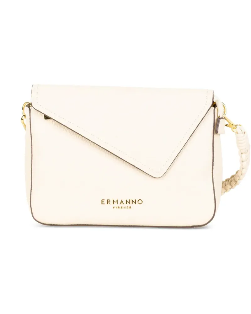 Ermanno Scervino Beatrice IV Schultertasche mit Umschlagklappe und geflochtenem Henkel - Nude Nude