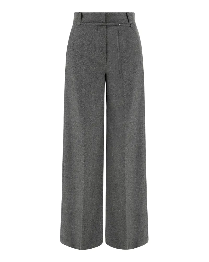 Paul & Shark belted wool palazzo pants - Grau Grau