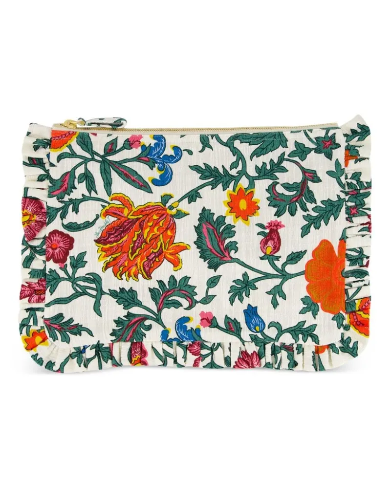 La DoubleJ Clutch mit Blumen-Print - Weiß Weiß