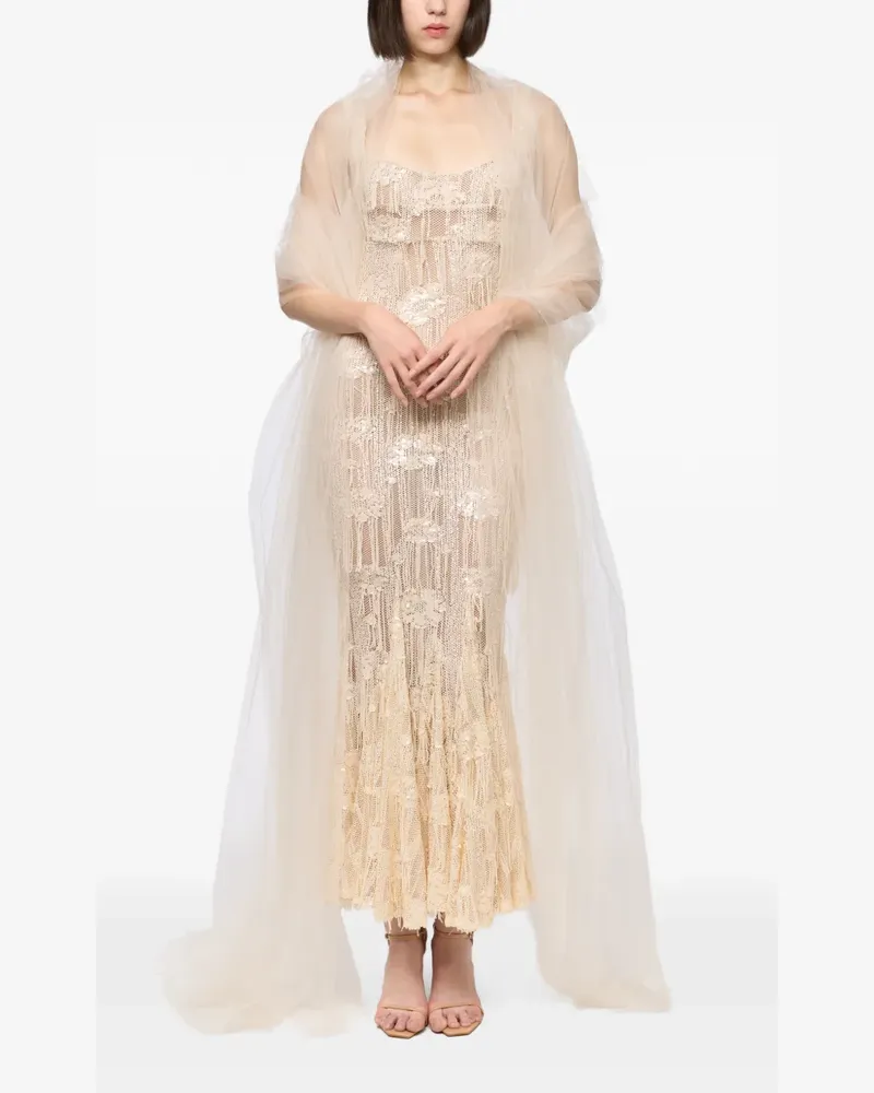 ATU Body Couture Kleid aus Spitze mit Paillettenverzierung - Nude Nude
