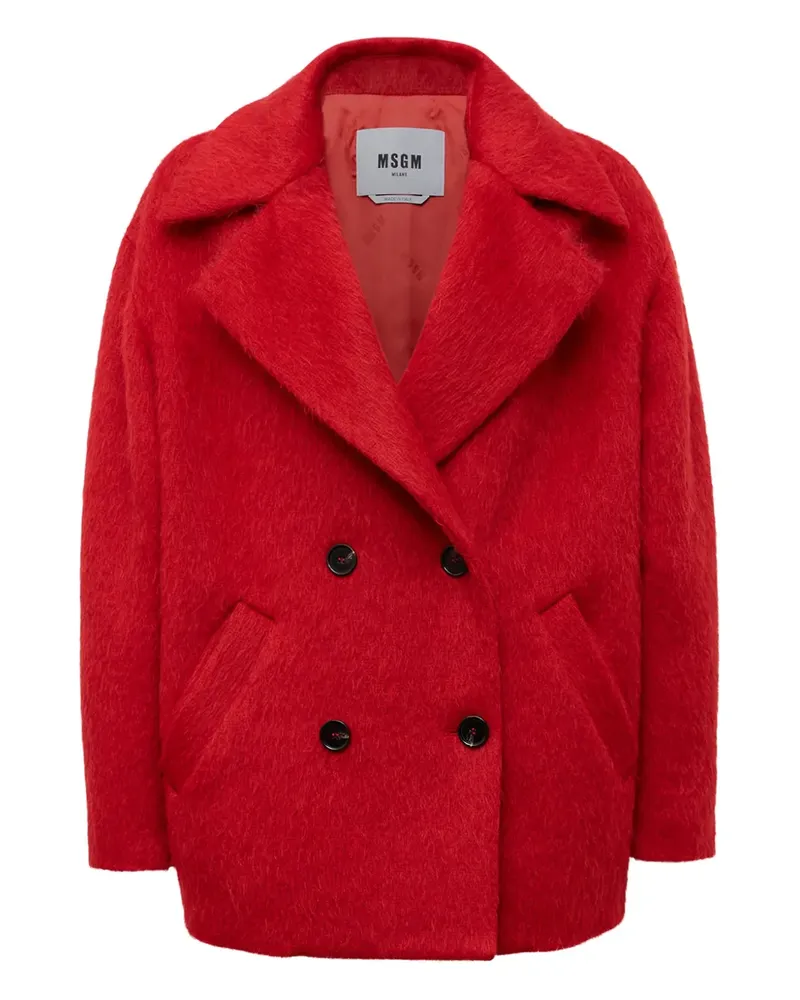MSGM Doppelreihiger Mantel - Rot Rot