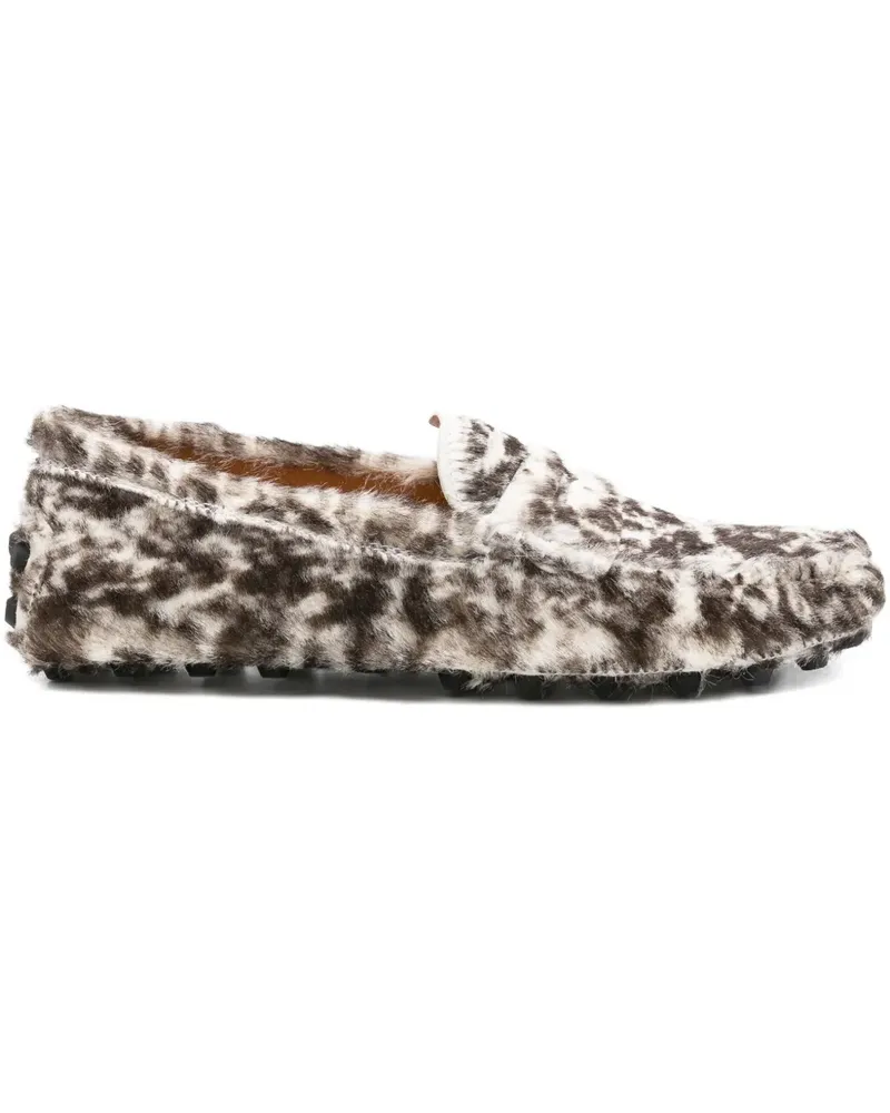 TOD'S Gommino Loafer mit Leoparden-Print - Braun Braun