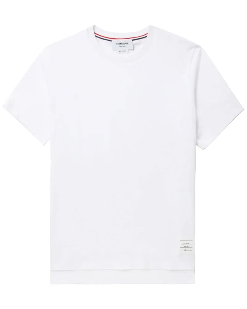 Thom Browne Jersey-T-Shirt mit seitlichem Schlitz Weiß