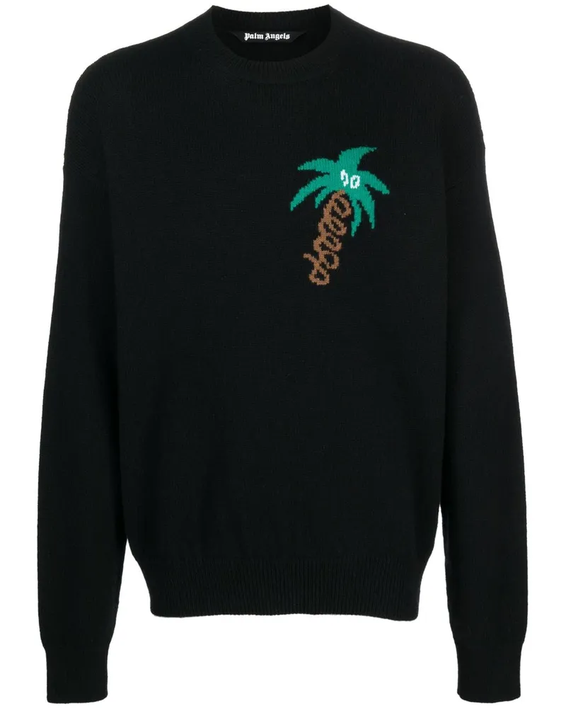Palm Angels Gestrickter Intarsien-Pullover - Schwarz Schwarz