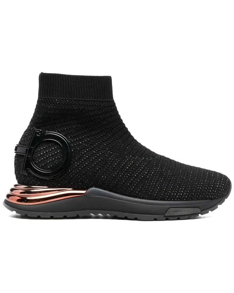 Ferragamo Gardena Sock-Sneakers - Schwarz Schwarz