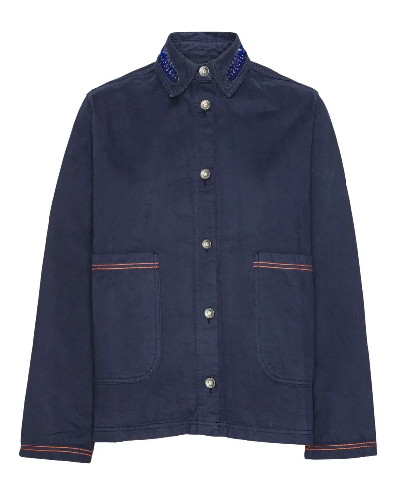 Henrik Vibskov embroidered-pocket jacket - Blau Blau