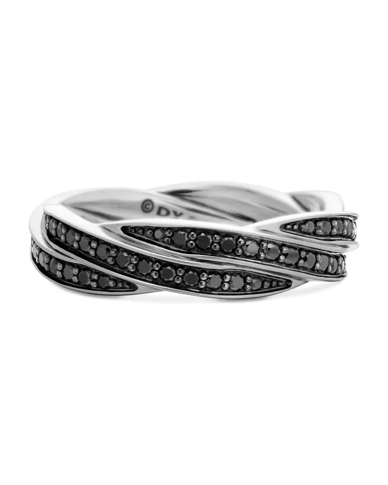 David Yurman DY Helios Sterlingsilber-Ring mit Diamanten (6mm Silber