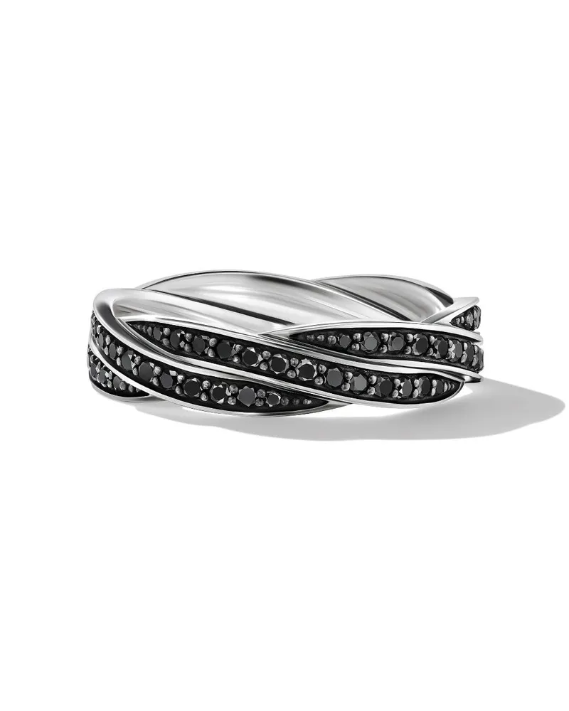 David Yurman DY Helios Sterlingsilber-Ring mit Diamanten (6mm Silber