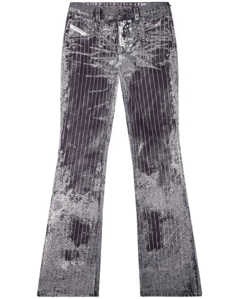 Diesel Gerade Retty Jeans mit Nadelstreifen - Schwarz Schwarz