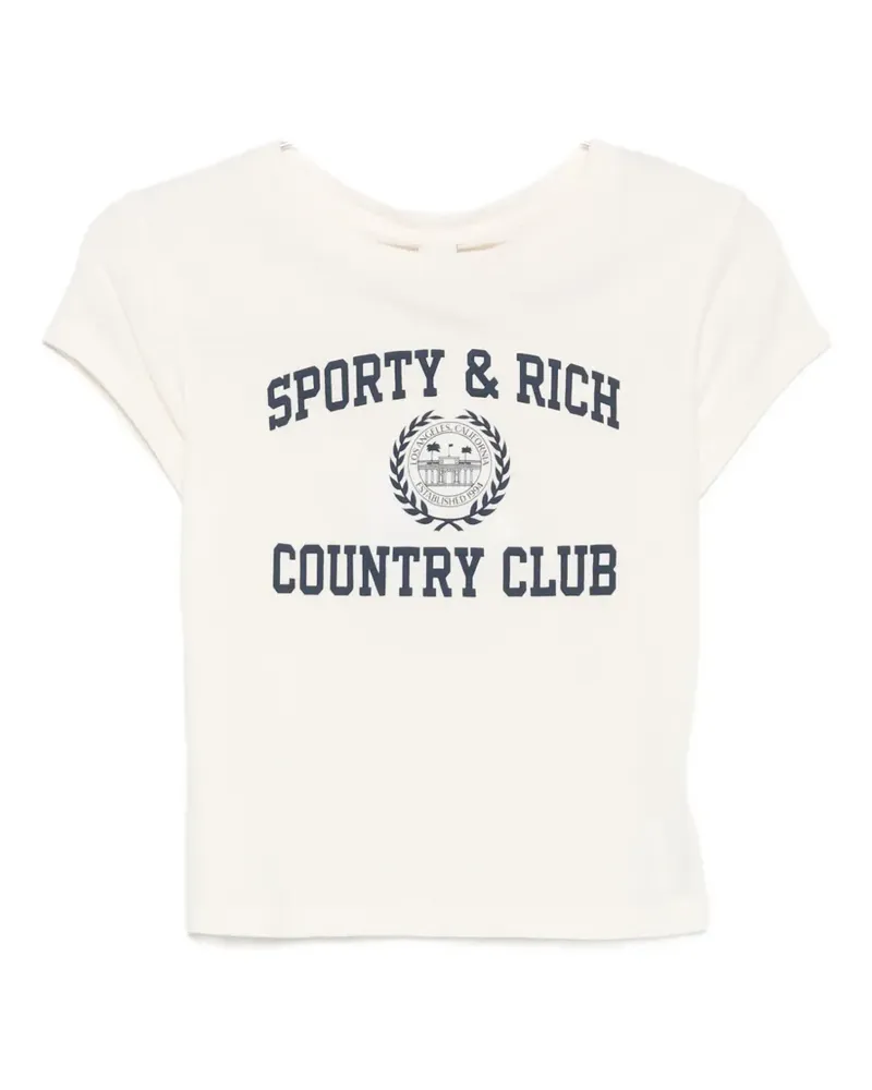 SPORTY & RICH Poly logo-print T-shirt - Nude Nude