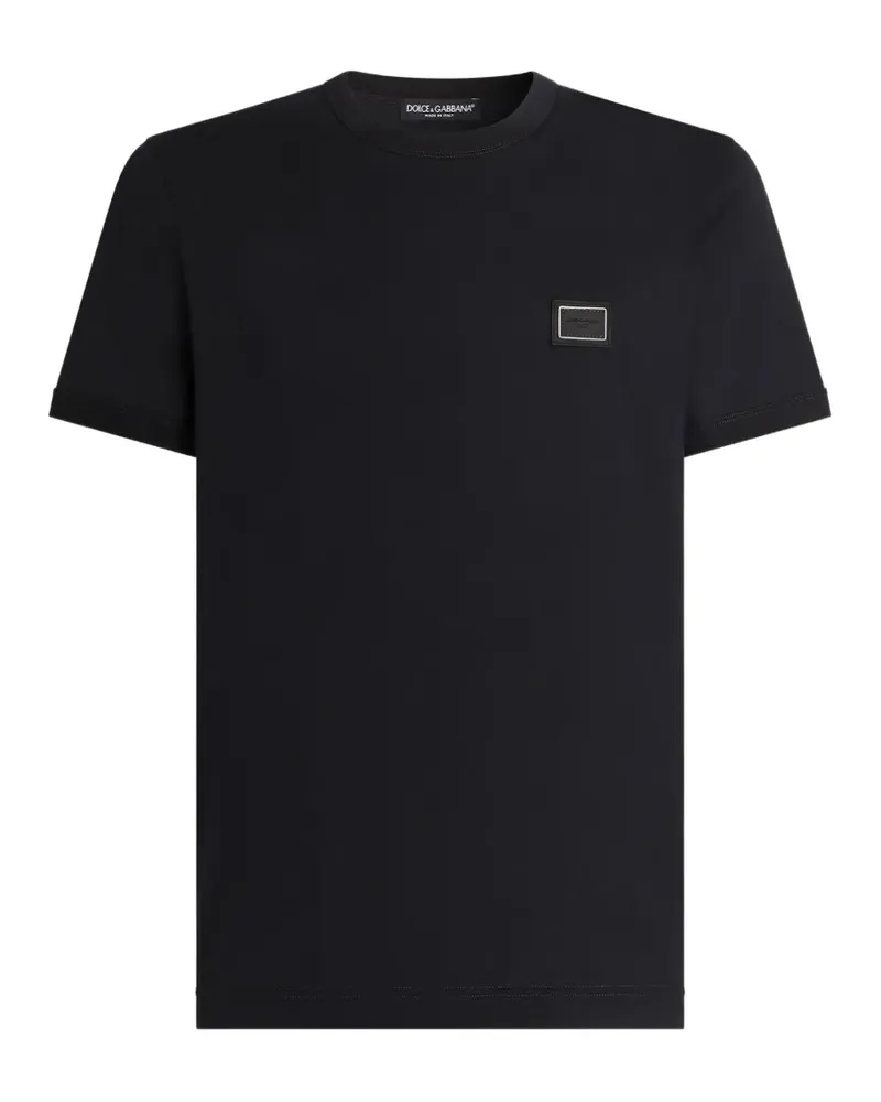 Dolce & Gabbana T-Shirt mit Logo-Schild - Blau Blau