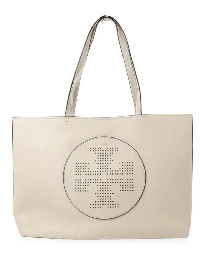 Tory Burch perforated-logo leather shoulder bag - Nude Nude