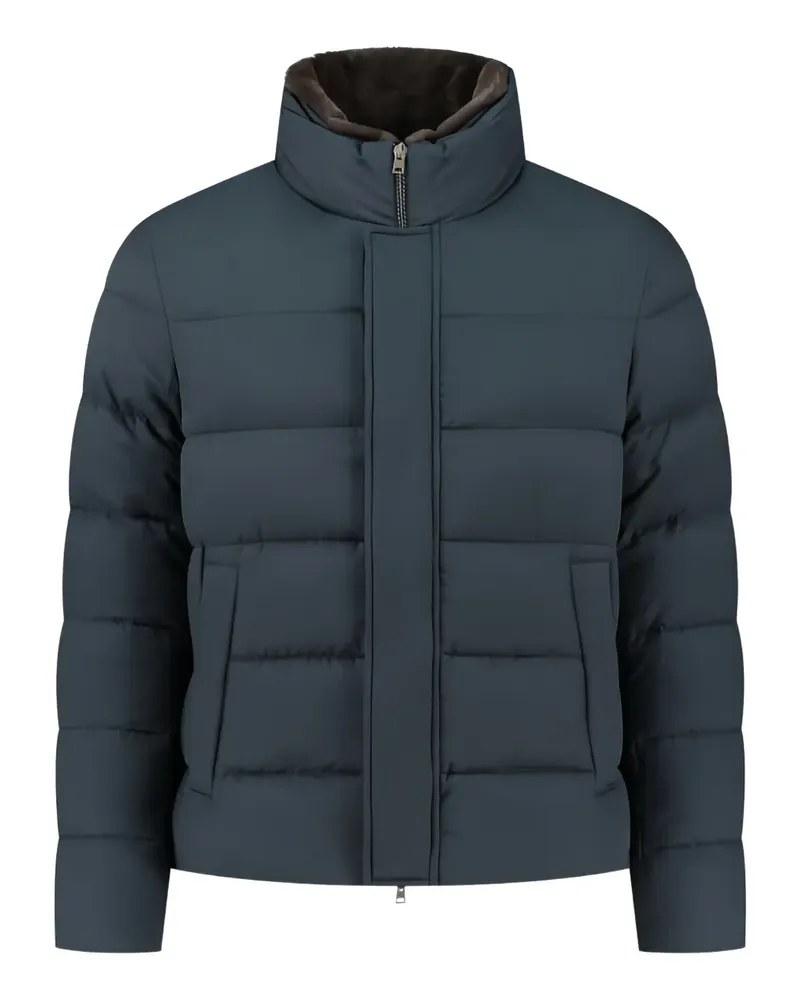 Herno fur-collar puffer jackets - Blau Blau