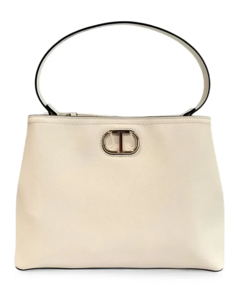 Twin-Set Schultertasche mit Logo-Schild - Nude Nude