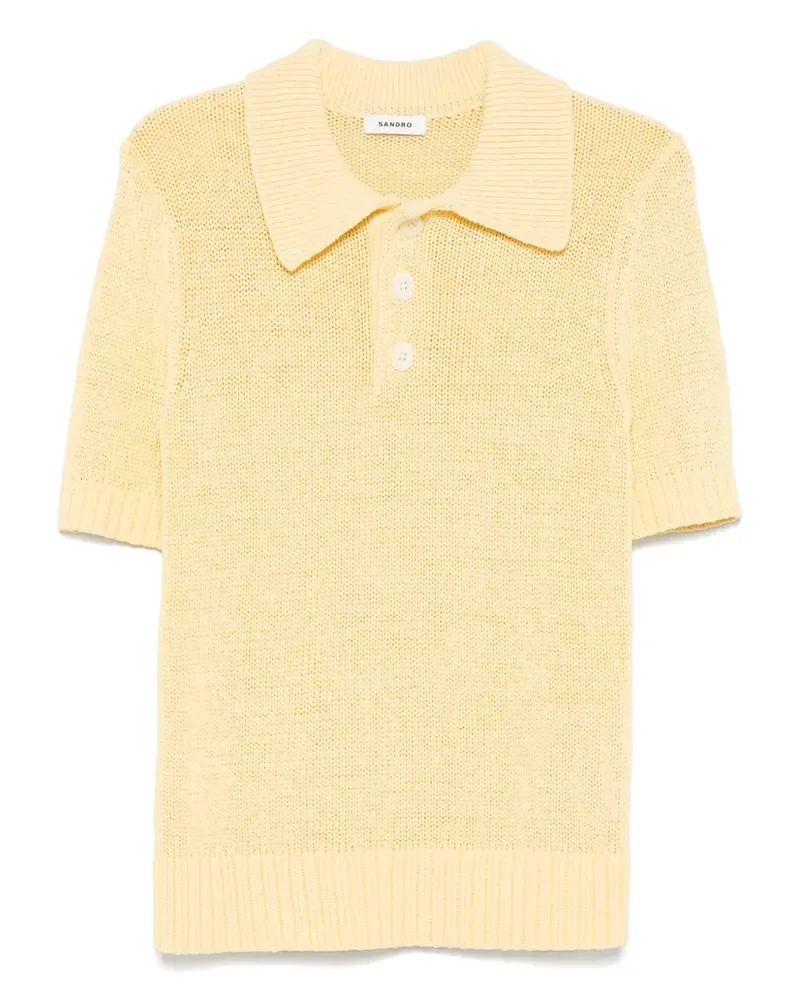 Sandro Gestricktes Poloshirt - Gelb Gelb