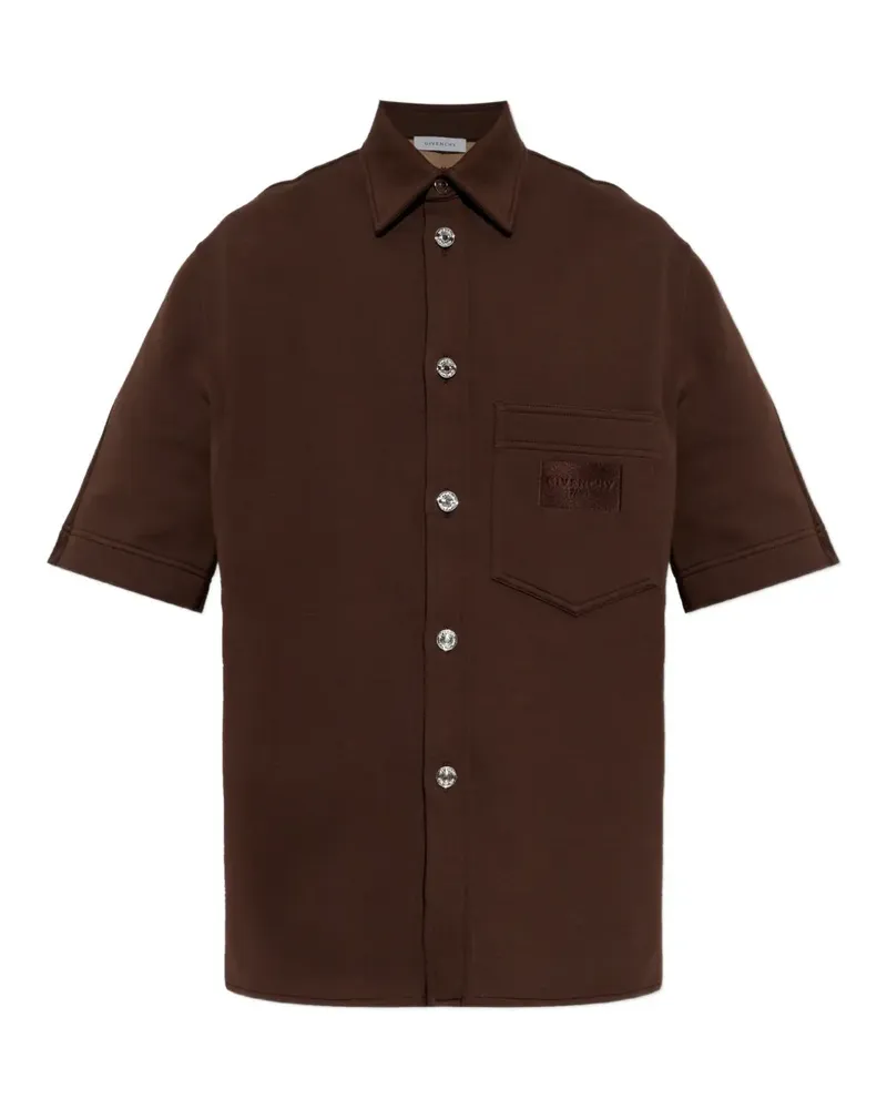 Givenchy Couture Seam logo-patch short-sleeve shirt - Braun Braun