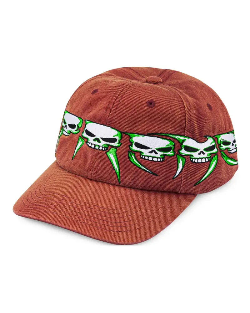 Supreme Being Skulls Spellout Baseballkappe mit 6 Einsätzen - Braun Braun